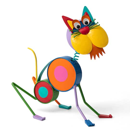 Glitzhome® 16.5" Metal Novelty Cat Garden Statue